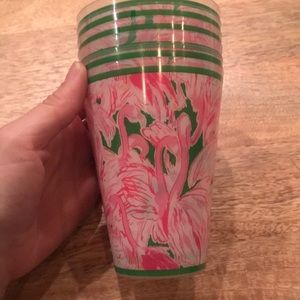 6 Lilly Pulitzer plastic glasses